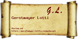 Gerstmayer Lotti névjegykártya